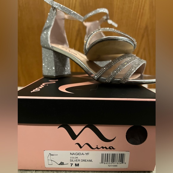 Sparkly Block heel open toe sandals - Picture 4 of 7